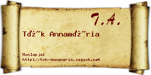 Tök Annamária névjegykártya